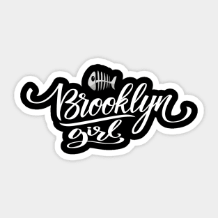 Brookyln Girl Cute Fishbone Fish Sticker